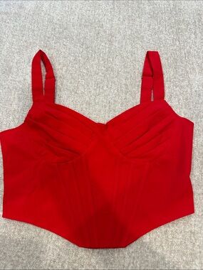 TIC TOC Red Structured Bustier Crop Top